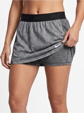 Nike Dri Fit Mini Skort Skirt Size Small Heathered Gray Tight Spandex